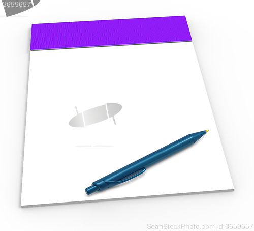 Image of Blank Note Pad With Copy Space Shows Empty White Note Book