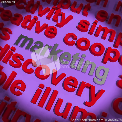 Image of Marketing Word Shows Advertising Promoting And Selling