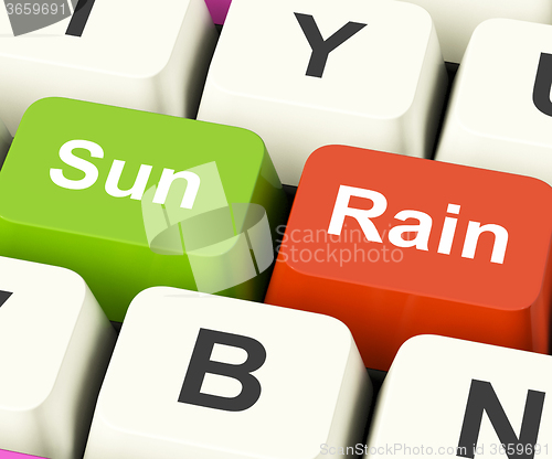 Image of Sun Rain Keys Mean Weather And Seasons