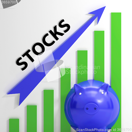 Image of Stocks Graph Shows Rise In Value Of Shares