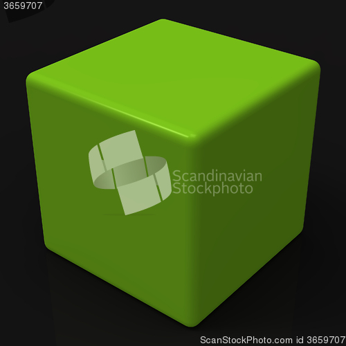 Image of Blank Green Dice Shows Copyspace Cube Or Box