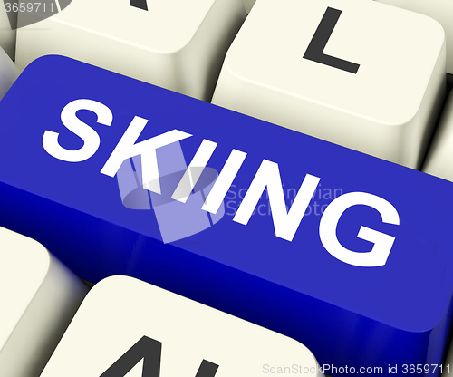 Image of Skiing Key Shows Ski or Skier\r