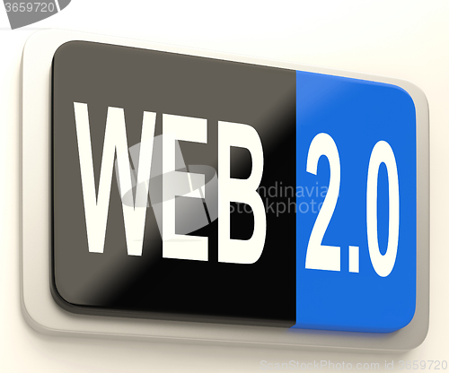 Image of Web 2.0 Button Means Dynamic User WWW