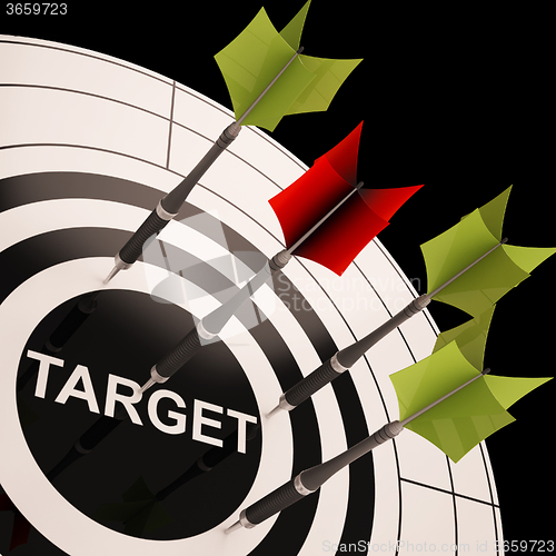 Image of Target On Dartboard Shows Perfect Aiming