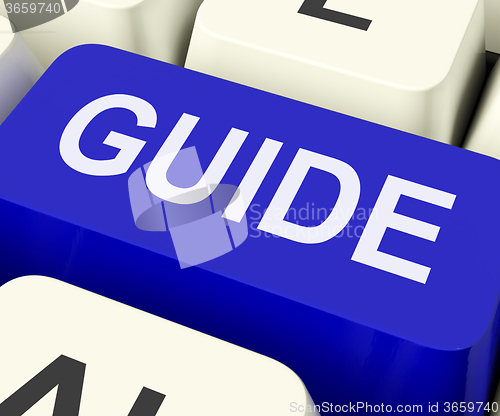 Image of Guide Key Shows Leader Organizer Or Guidance