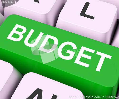 Image of Budget Key Means Allowance Or Spending Plan\r