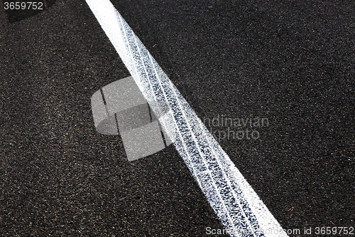 Image of road markings .  asphalt