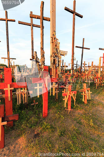 Image of wooden crosses. Christianity