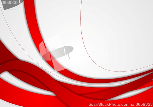 Image of Abstract red and grey wavy corporate background