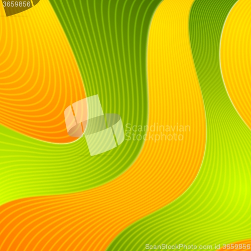 Image of Orange and green wavy vector design