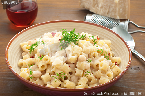 Image of Pasta and beans with bacon and wild Finocchieto