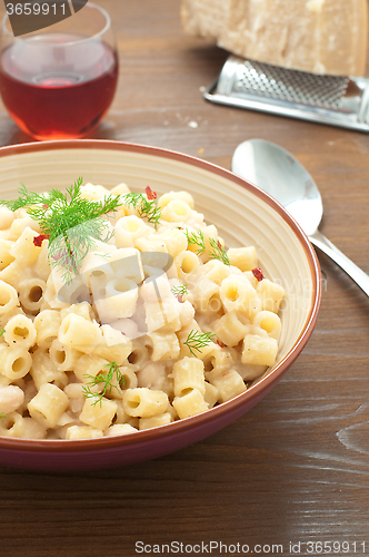 Image of Pasta and beans with bacon and wild Finocchieto