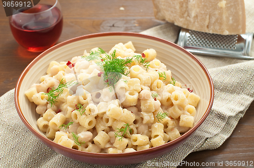 Image of Pasta and beans with bacon and wild Finocchieto