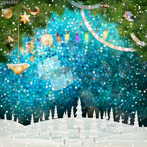 Image of Christmas bauble composition. EPS 10