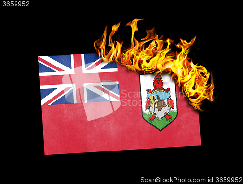 Image of Flag burning - Bermuda