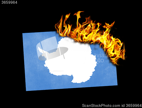 Image of Flag burning - Antarctica