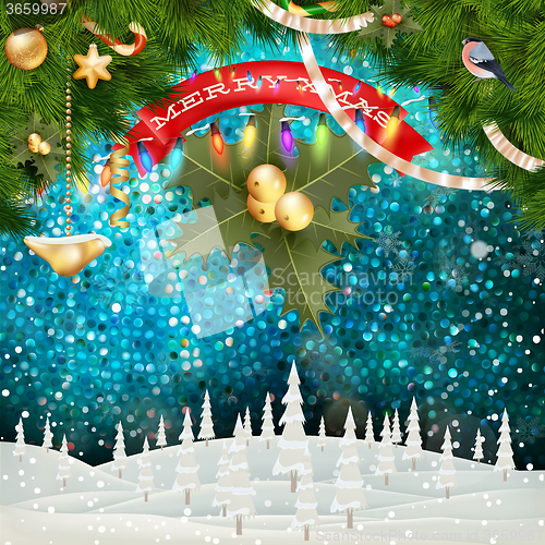 Image of Merry Christmas Landscape. EPS 10