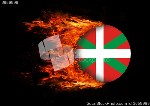 Image of Flag with a trail of fire - Basque Country