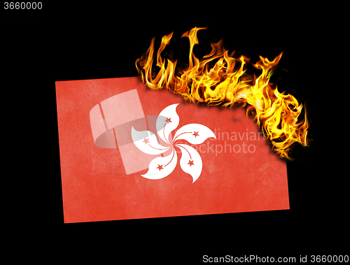 Image of Flag burning - Hong Kong