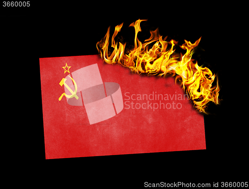 Image of Flag burning - USSR