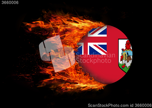 Image of Flag with a trail of fire - Bermuda