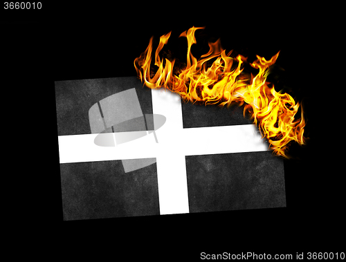 Image of Flag burning - Cornwall