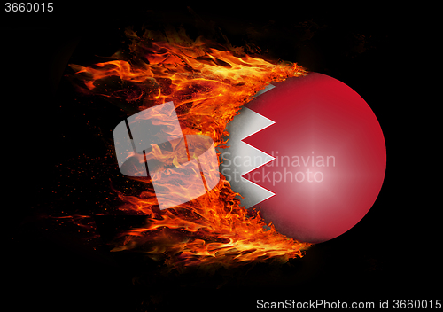 Image of Flag with a trail of fire - Bahrain