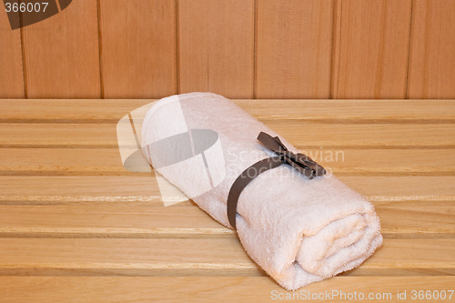 Image of Towel in sauna