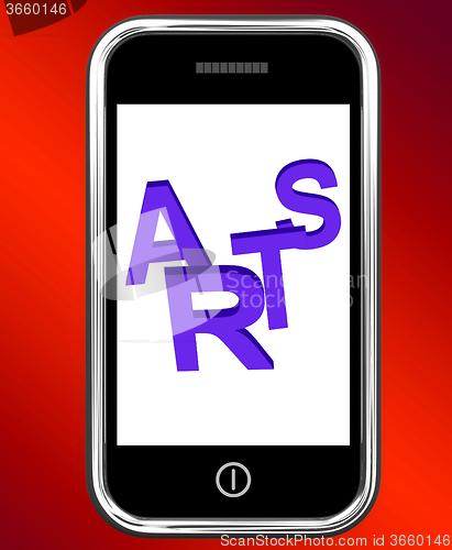 Image of Arts On Phone Shows Creative Design Or Artwork