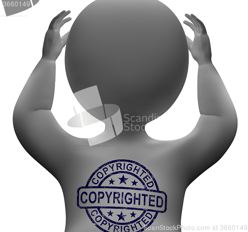 Image of Copyrighted Stamp On Man Shows Patent Or Trademarks