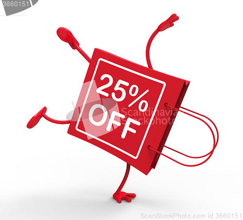 Image of Handstand Shopping Bag Shows Sale Discount Twenty Five Percent O