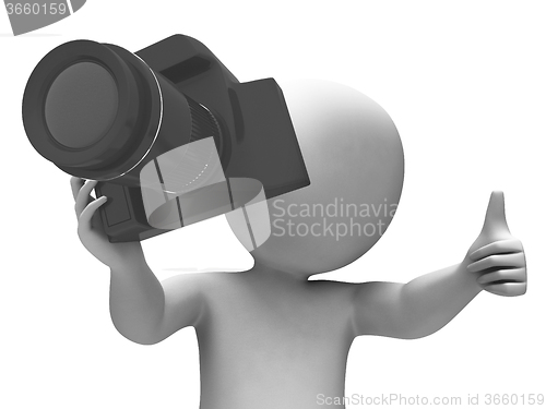 Image of Photography Character Shows Taking A Photo Dslr And Photograph