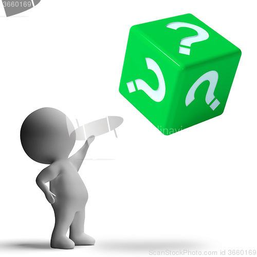 Image of Question Mark On Dice Showing Confusion