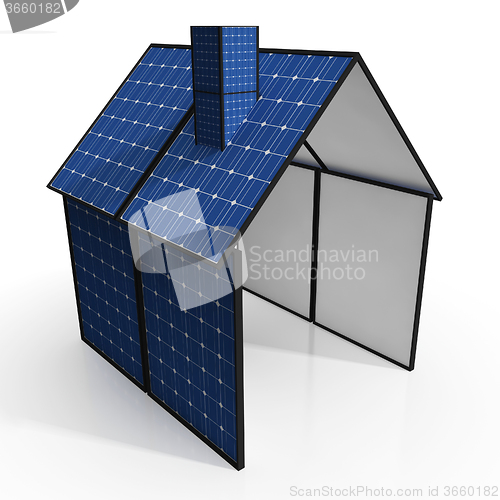 Image of Solar Panel House Shows Renewable Energy