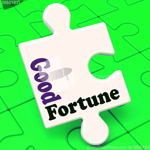 Image of Good Fortune Puzzle Shows Fortunate Winning Or Lucky 