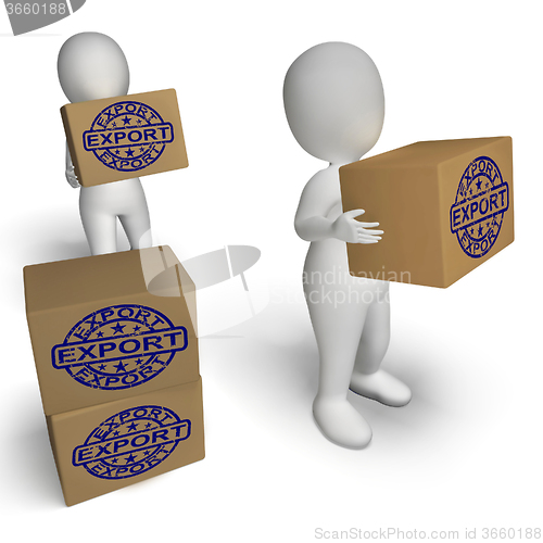 Image of Export  Boxes Show Exporting And Shipping Goods