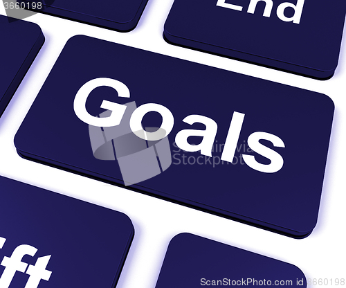 Image of Goals Key Shows Aims Objectives Or Aspirations