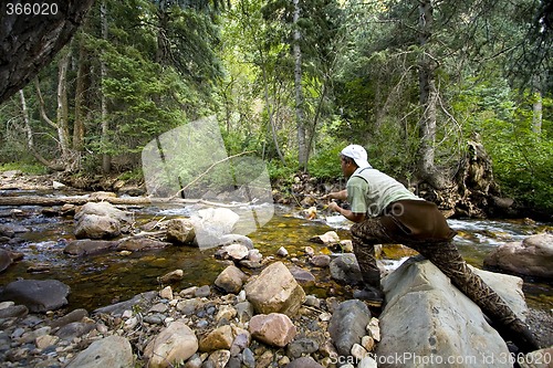 Image of Fisherman in River