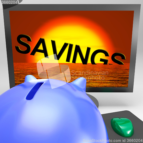 Image of Savings Sinking On Monitor Showing Monetary Loss