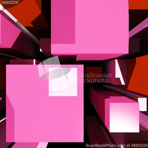 Image of Cubes Background Showing Virtual Poster