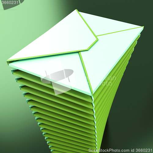 Image of Piled Envelopes Shows Electronic Mailbox Internet Communication