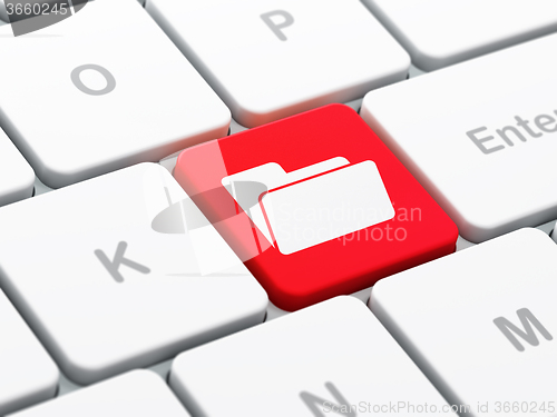 Image of Business concept: Folder on computer keyboard background