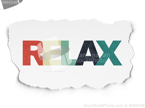Image of Holiday concept: Relax on Torn Paper background