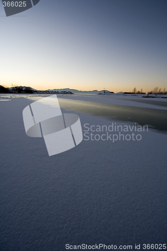 Image of Sunrise over the Frozen Lake