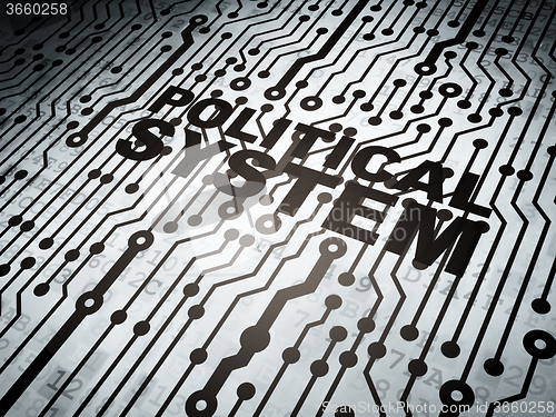 Image of Politics concept: circuit board with Political System