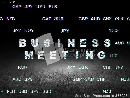 Image of Business concept: Business Meeting in grunge dark room