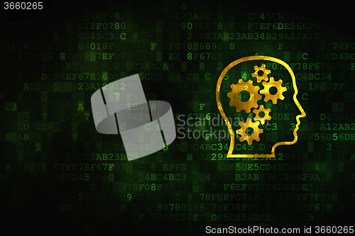 Image of Business concept: Head With Gears on digital background