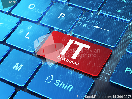 Image of Business concept: IT Business on computer keyboard background