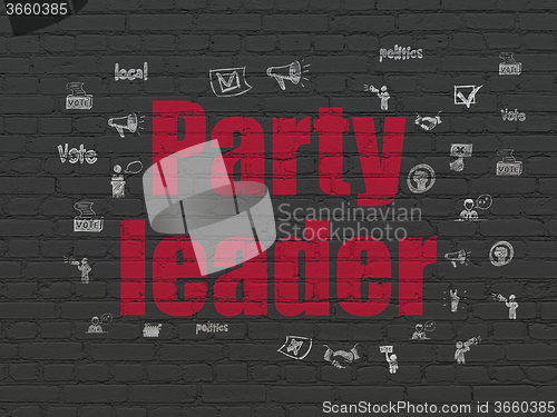 Image of Politics concept: Party Leader on wall background