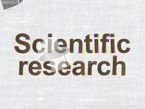 Image of Science concept: Scientific Research on fabric texture background